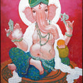 Religious acrylic painting titled 'Siddhi Vinayak', 24x16 inches, by artist Mousumi Pal Majumdar on Canvas