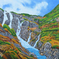 Siklawa Waterfall Poland' nature oil painting by artist Ajay Harit, 24x32 inch, on canvas