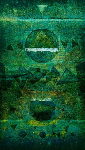 Abstract acrylic painting titled 'Silent Insight', 48x27 inches, by artist Ajay Meshram on Canvas