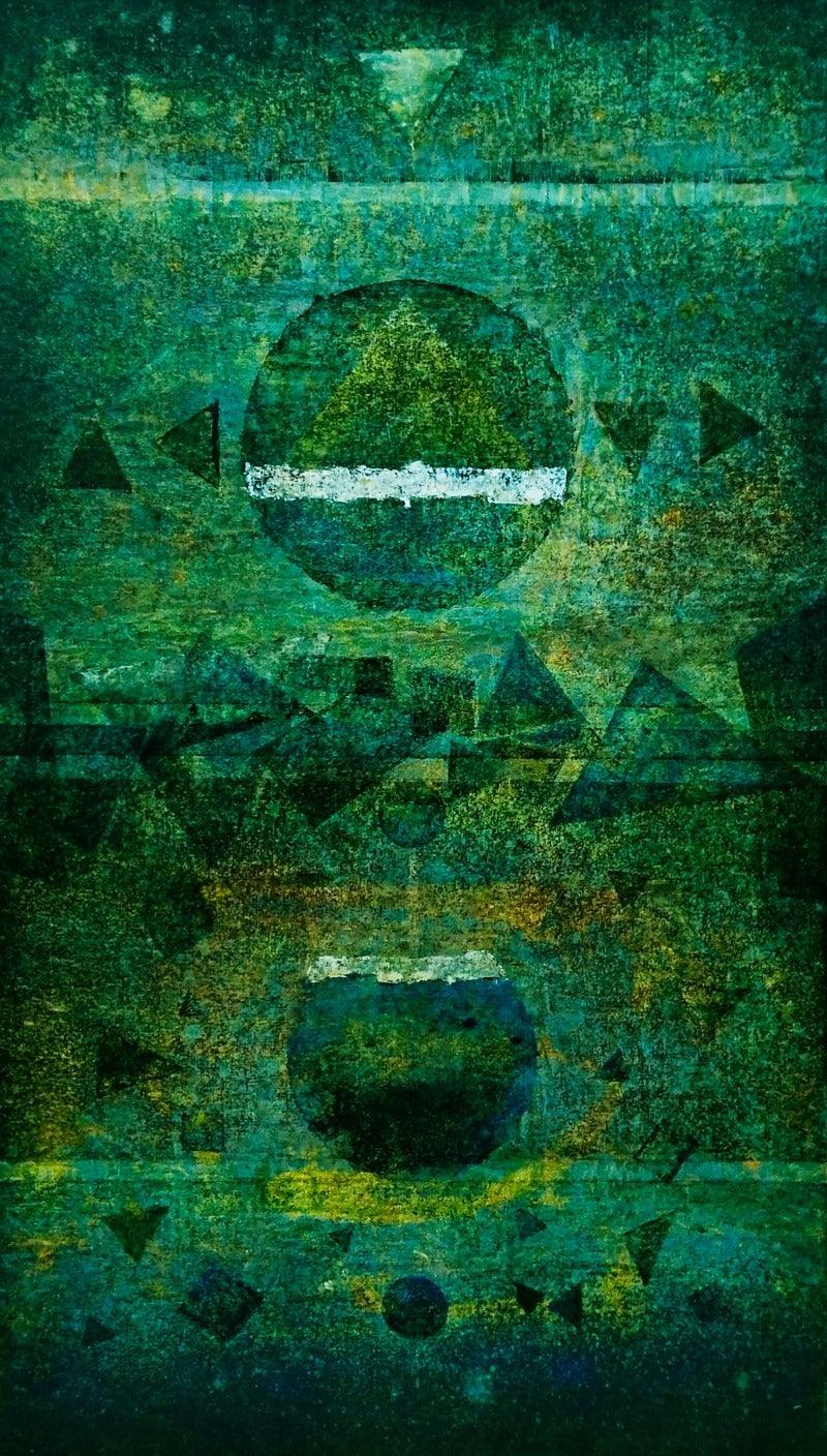 Abstract acrylic painting titled 'Silent Insight', 48x27 inches, by artist Ajay Meshram on Canvas