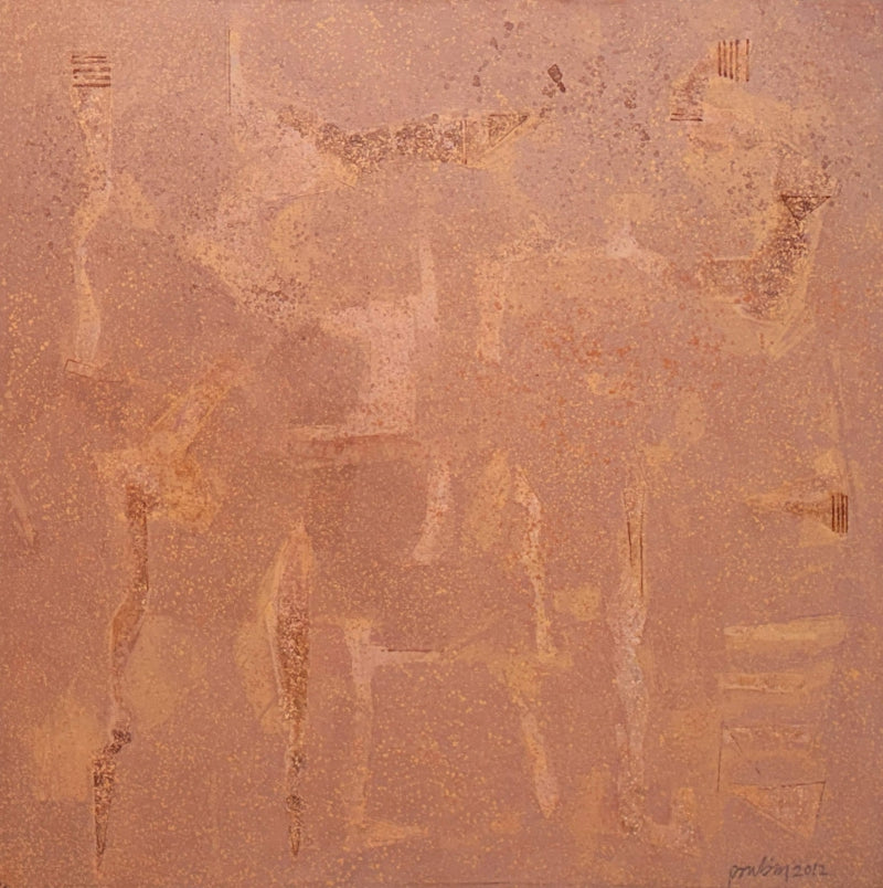 'Silent Space 1' abstract acrylic painting by artist Prabinkumar Nath, 48x48 inch, on canvas