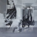 Silent Structure' abstract acrylic painting by artist Dilip Mali, 15x15 inch, on canvas