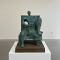 'Silent Treatment' figurative Bronze sculpture by artist Sahil Mehra, 18x18 inch, on bronze