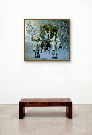 Silver Dream by artist Ajit Deswandikar displayed in a Urban Loft Lounge