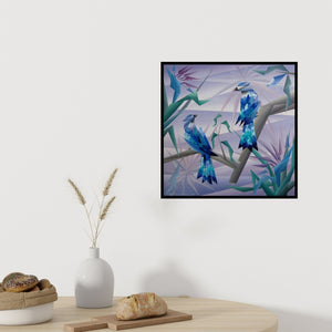 Preview of 'Similarity 2' Painting by Nirakar Chowdhury shown on a wall in a furnished room.