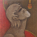 Figurative acrylic painting titled 'Singer I', 18x18 inches, by artist Satyajeet Shinde on Canvas