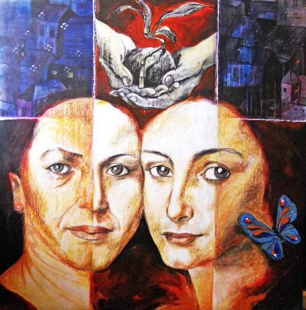 Sisters And The City Painting by Partho Sengupta | ArtZolo.com