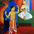 Religious acrylic painting titled 'Sita Swayamwar', 30x24 inches, by artist Prakash Pore on Canvas