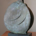 Figurative sculpture titled 'Sitting Lady 1', 13x11x3 inches, by artist Shankar Ghosh on Bronze