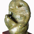 Figurative sculpture titled 'Sitting Lady 2', 25x15x15 inches, by artist Shankar Ghosh on Bronze