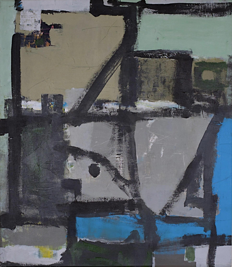 Sky Light In The Home' abstract acrylic painting by artist Sharad Tarde, 29x25 inch, on canvas