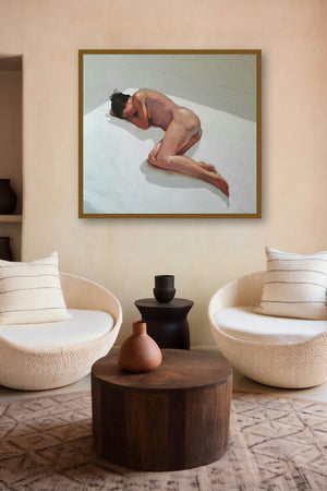 Sleeping Nude Iii by artist Ganesh Hire displayed in a Contemporary Exhibition gallery