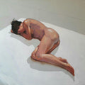 Nude acrylic painting titled 'Sleeping Nude III', 36x42 inches, by artist Ganesh Hire on Canvas