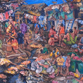 'Slum 2' figurative watercolor painting by artist Krishnapada Maity, 22x30 inch, on paper
