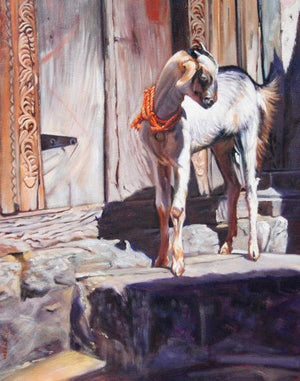 Smart Appearance by Vivek Vadkar, Original Oil Realistic Painting on Canvas, Small Vertical Wall Art
