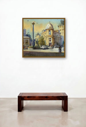 Soak In The Afternoon (Afternoon City) by artist Gulshan Achari displayed in a Transitional Hotel Suite