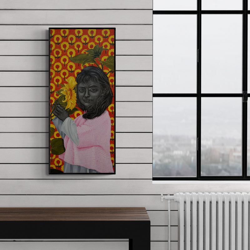 Preview of 'Soak In The Sunshine' Painting by Deepali S shown on a wall in a furnished room.