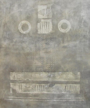 Solid Ash Abstract by Mohit Bhatia, Original Acrylic Abstract Painting on Canvas, X-Large Vertical Wall Art