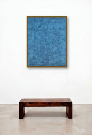 Solid Blue Abstract Ii by artist Mohit Bhatia displayed in a Urban Loft Dining Room