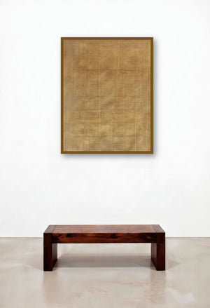 Solid Golden Abstract Ii by artist Mohit Bhatia displayed in a Traditional Reception Area