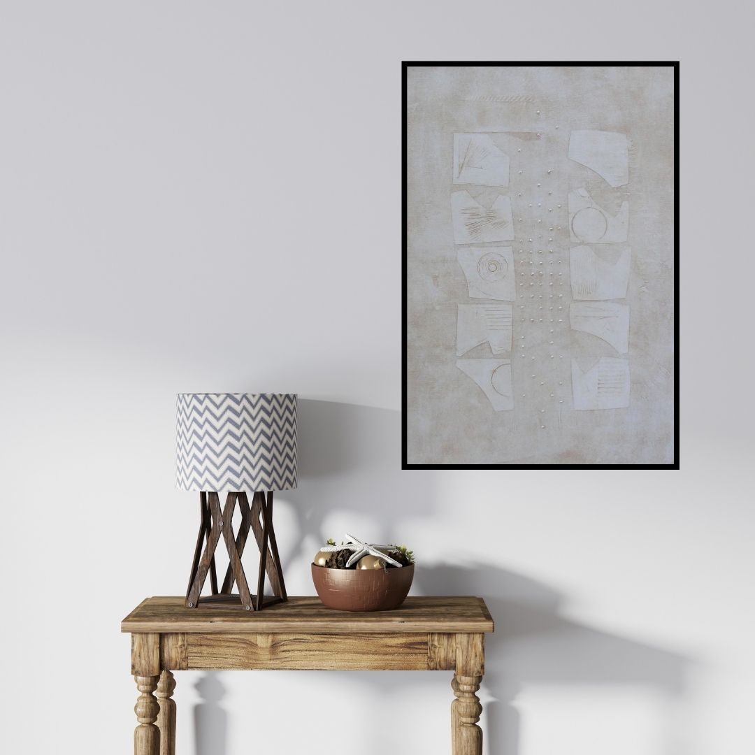 In-situ view of Mohit Bhatia's 'Solid Grey Abstract' painting in a room