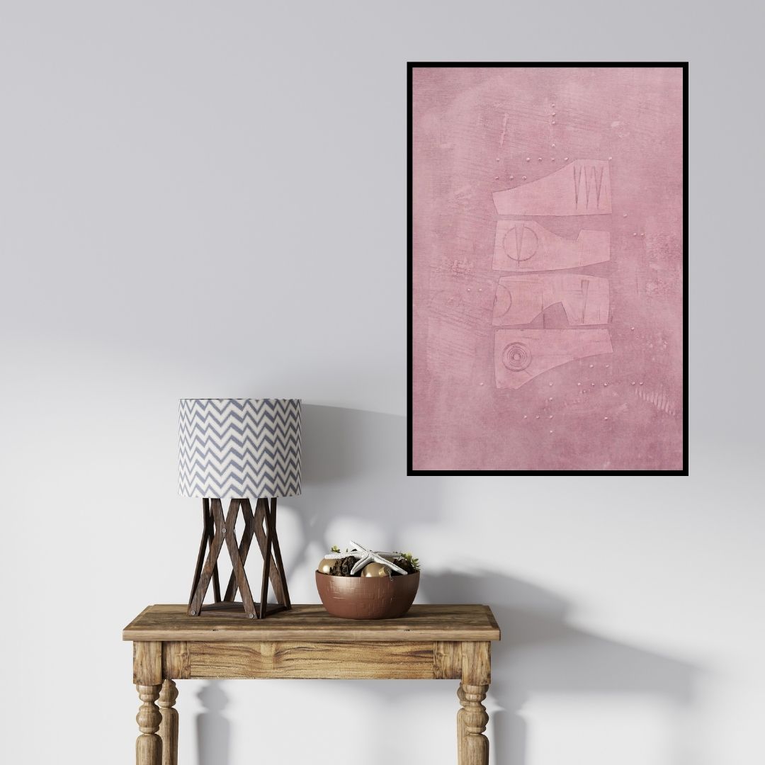 In-situ view of Mohit Bhatia's 'Solid Pink Abstract' painting in a room