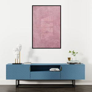 Preview of 'Solid Pink Abstract' Painting by Mohit Bhatia shown on a wall in a furnished room.