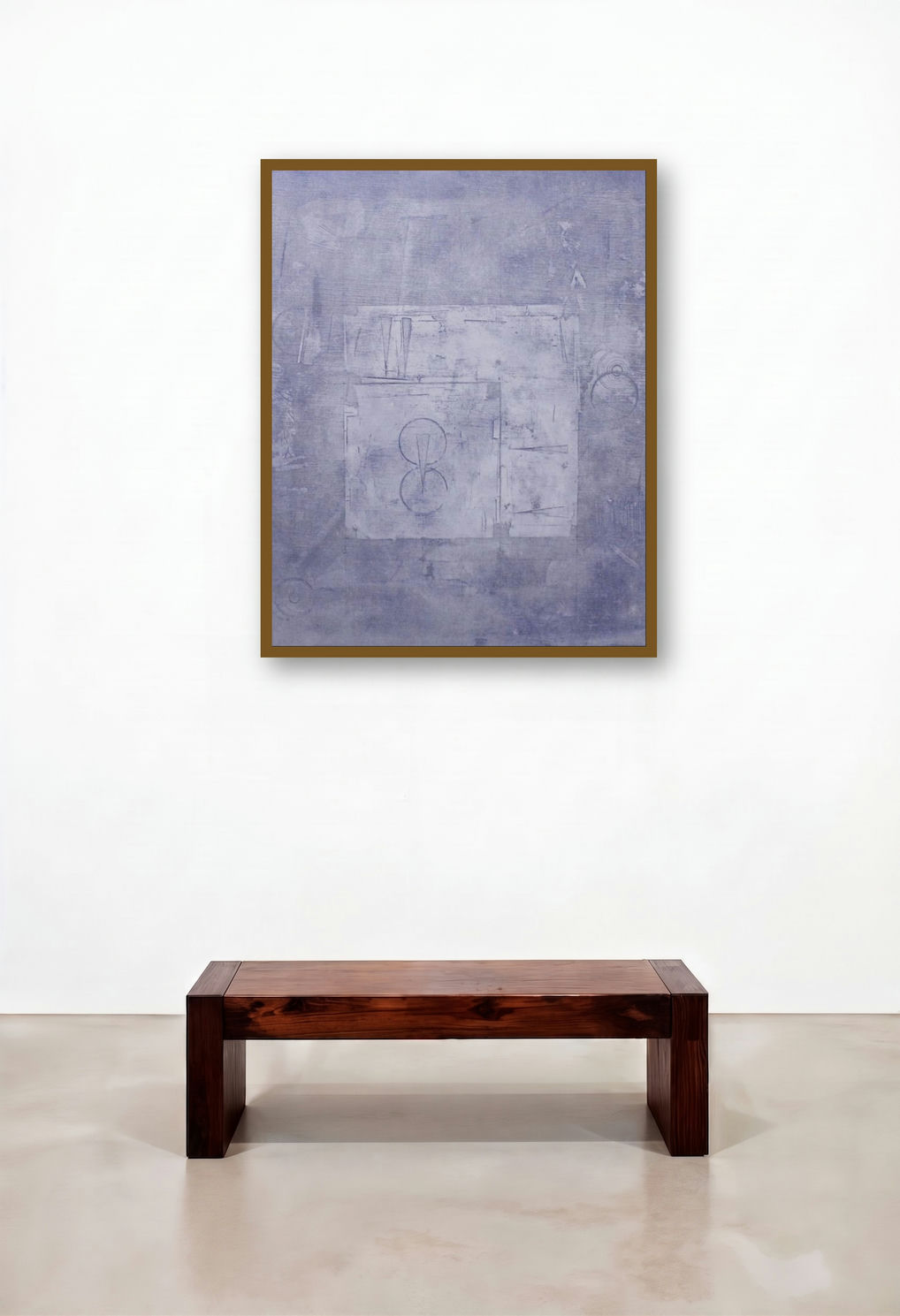 Solid Purple Abstract by artist Mohit Bhatia displayed in a Rustic Home Office