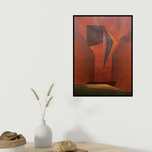 Surendra Chaware's 'Solitude 1 (Untitled)' painting visualized above a sofa in a contemporary room.