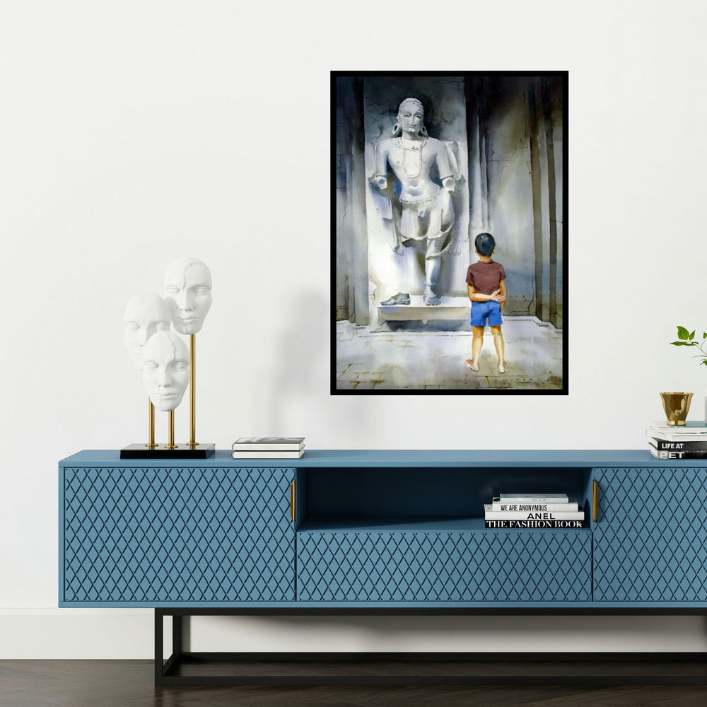 'Solitude 2' painting by Bhargavkumar Kulkarni shown on a wall in a furnished room.