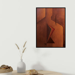 Surendra Chaware's 'Solitude 3 (Untitled)' painting visualized above a sofa in a contemporary room.