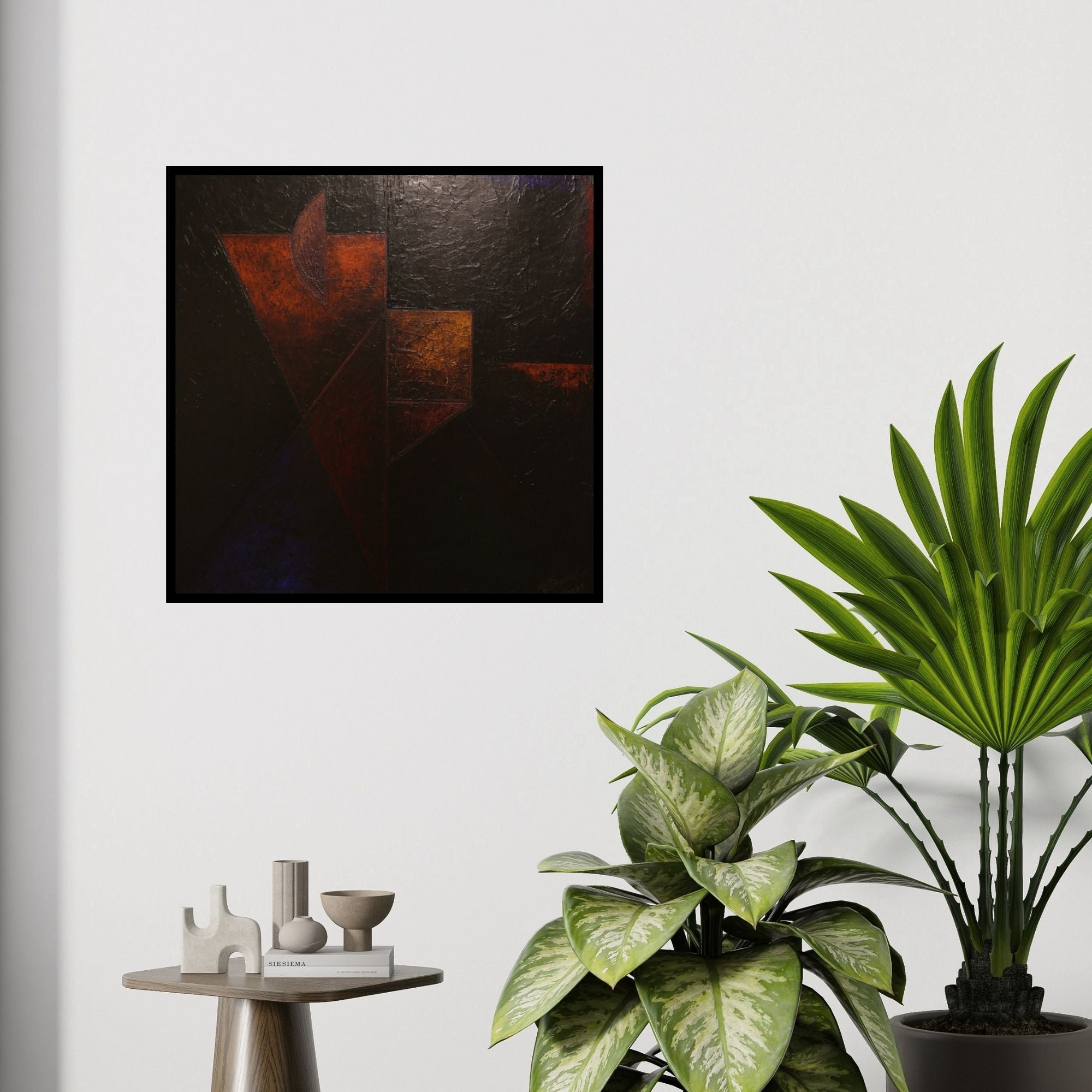 In-situ view of Surendra Chaware's 'Solitude 4 (Untitled)' painting in a room