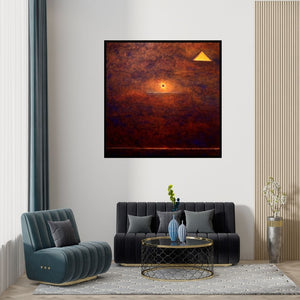 Preview of 'Solitude 5 (Untitled)' Painting by Surendra Chaware shown on a wall in a furnished room.