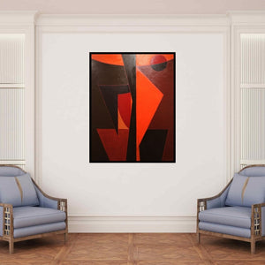 In-situ view of Surendra Chaware's 'Solitude 9 (Cosmic Dance)' painting in a room