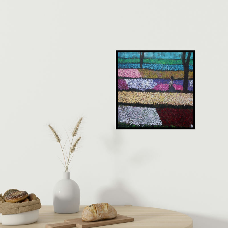 In-situ view of Suruchi Jamkar's 'In Solitude Ii' painting in a room