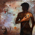 Figurative acrylic oil painting titled 'Some Relation', 36x48 inches, by artist Amit Thombare on Canvas