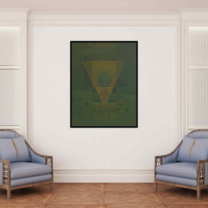 In-situ view of Digambar Gawali's 'Song Of Life 4 (Interconnected)' painting in a room