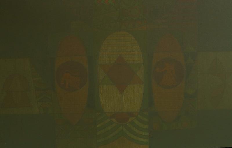 Abstract acrylic painting titled 'Song Of Life 8', 35x55 inches, by artist Digambar Gawali on Canvas