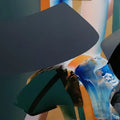 Abstract acrylic painting titled 'Song Of Water 51', 36x60 inch, by artist Anand Mali on Canvas