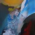 Abstract acrylic painting titled 'Song Of Water', 36x24 inch, by artist Anand Mali on Canvas