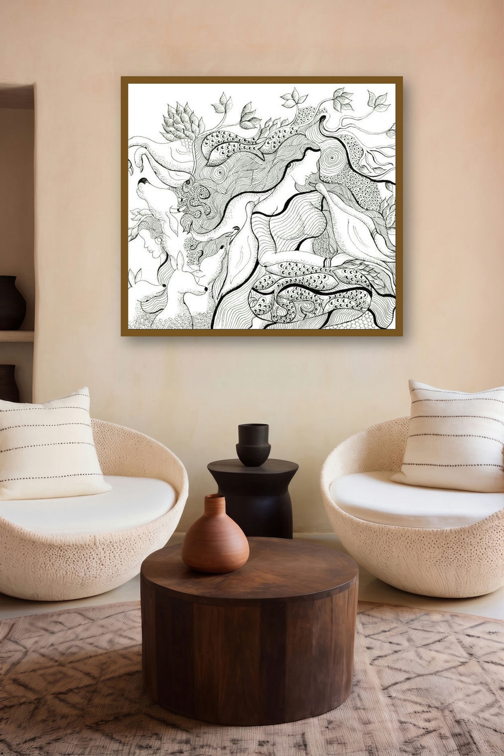 Song With Nature (The Interconnected Realm) by artist Hariom Kuthwaria displayed in a Contemporary Exhibition gallery