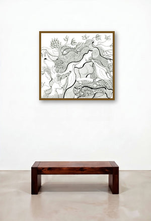 Song With Nature (The Interconnected Realm) by artist Hariom Kuthwaria displayed in a Coastal Bedroom