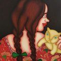 Figurative oil painting titled 'Songs Of Silence 1', 10x9 inches, by artist Jayita Borthakur on Canvas
