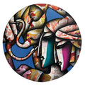 Soul Made 2' figurative acrylic-charcoal painting by artist Jagannath Paul, 48x48 inch, on canvas