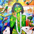 Soul Of Music' religious acrylic painting by artist Arjun Das, 48x36 inch, on canvas