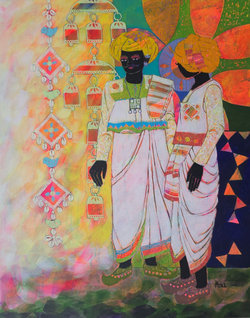 Soul Of The Soil 23' figurative acrylic painting by artist Anuradha Thakur, 30x24 inch, on canvas