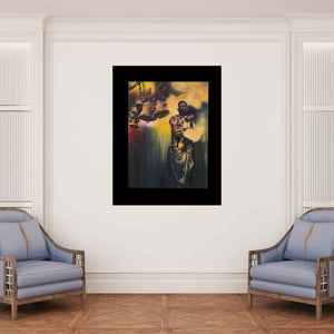 In-situ view of Roni Sarkar's 'Soul Of Vanaras (The Sound of Devotion)' painting in a room