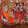 Soulmate Shyam' figurative acrylic painting by artist Chetan Katigar, 54x48 inch, on canvas