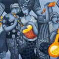 Figurative acrylic painting titled 'The Sound 3', 36x72 inch, by artist Samir Sarkar on Canvas