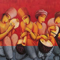 Figurative acrylic painting titled 'Sounds 2', 36x72 inches, by artist Samir Sarkar on Canvas